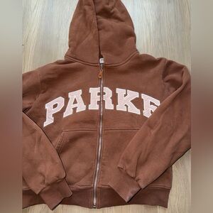 Parke hometown varsity zip up hoodie